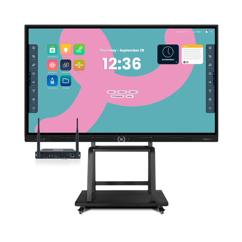 Інтерактивна панель Prowise Touchscreen Ten G3 86", комп. модуль OPS (i7-13Gen/16/512/W11Pro) (WB716512), мобільний стенд